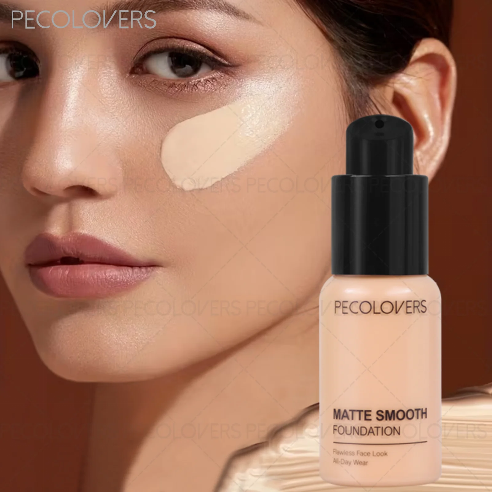24H Oil-control Full Coverage Face Foundation Strong Concealer Light Qme