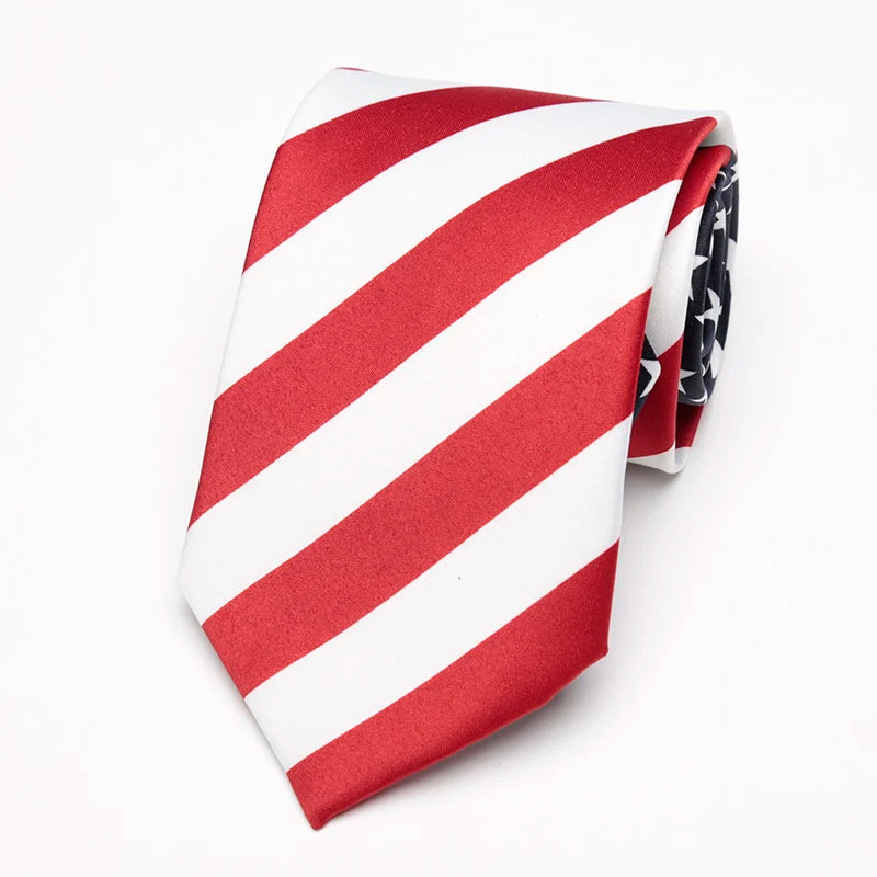 Necktie Fashion Classic American/USA Tie Flag Print Casual Women Ties Men Party Wedding Neckwear Cravate Business Party Ties Qme Burgundy China Mainland