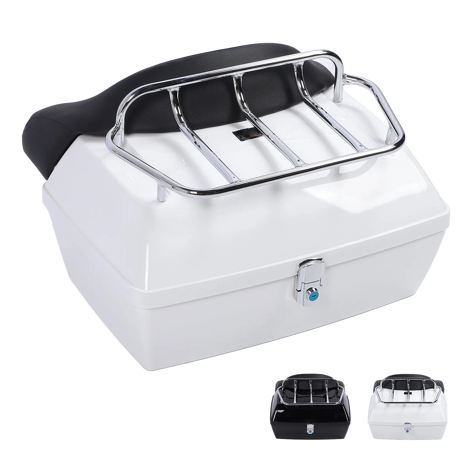 Motorcycle Rear Storage Box 48L ABS Luggage Case Quick Release Motorbike Tail Storage Box Waterproof and Shock Absorption Qme