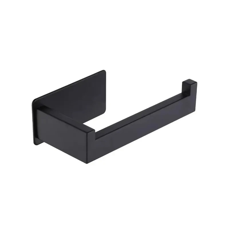 Self Adhesive Toilet Paper Holder Stainless Steel No Drill Wall Mount Qme Black