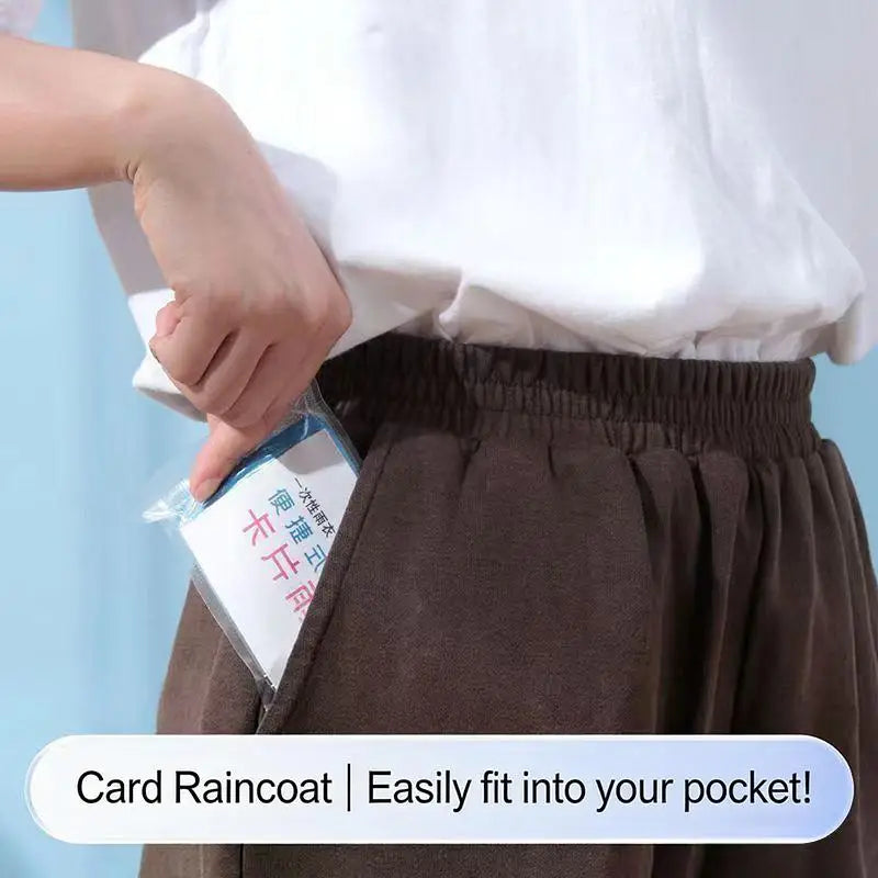 Disposable Raincoat Portable Waterproof Card Poncho Supplies Qme