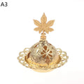 Home Hotel Incense Holder Yoga Ornaments Burner Hollow Golden Tower Qme A3