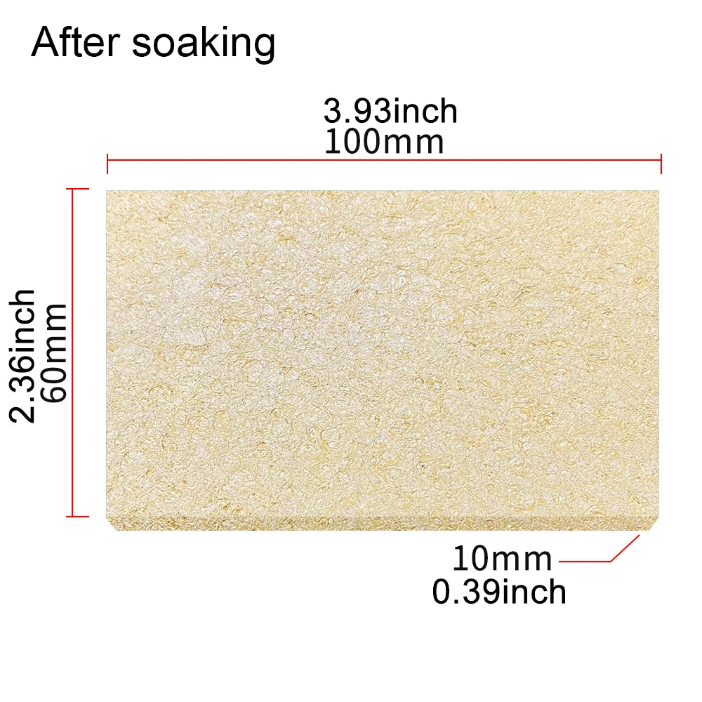 100X60MM Soldering Iron Tips Cleaning Sponge Temperature Enduring Qme 100x60mm yellow