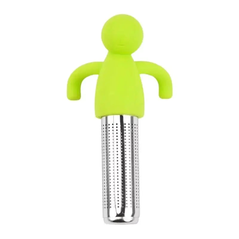 Stainless Steel Creative Human-shaped Tea Infuser Kitchen Home Use Qme one size Green