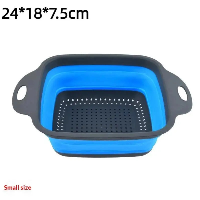 Silicone Folding Drainer Basket Fruit Vegetable Foldable Colander Qme A3