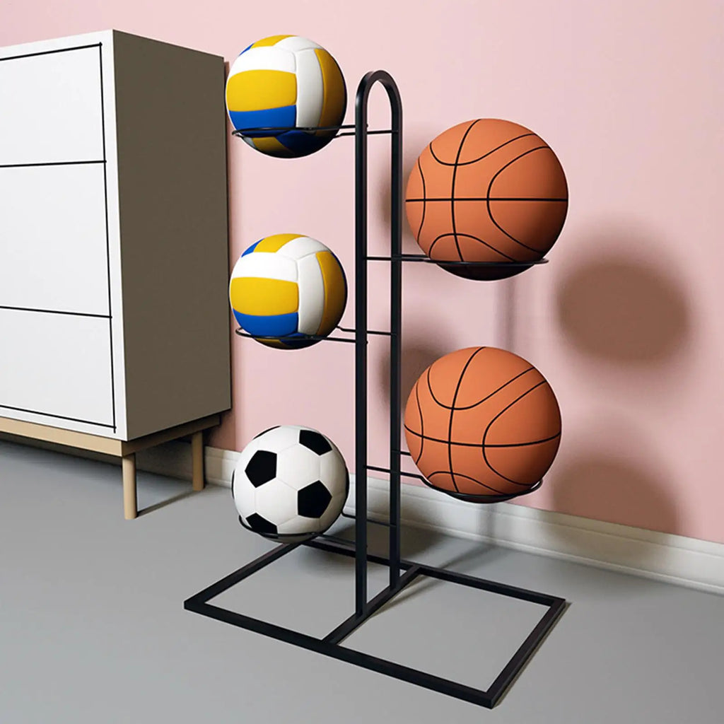 Basketball Rack Football Display Stand Multi-layer Ball Organizer Qme