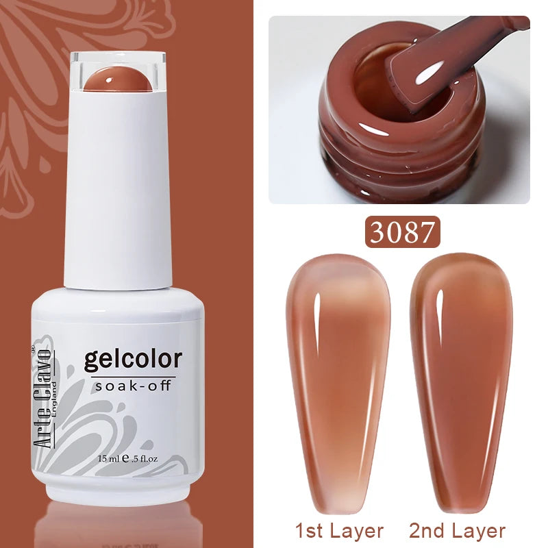 Arte Clavo Solid Gel Nail Polish Rainbow Summer Varnish Soak Off