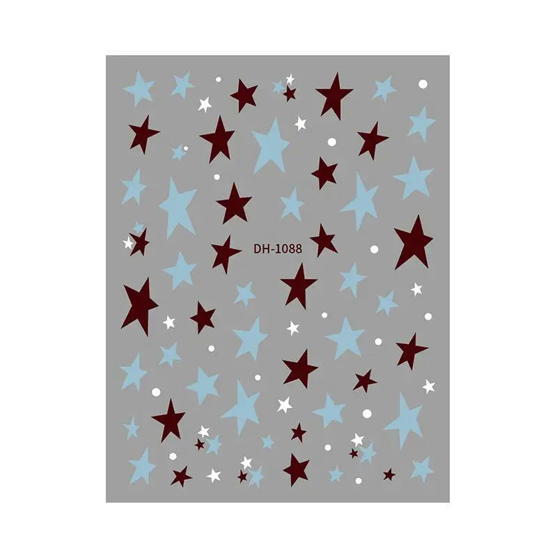 Pentagram Nail Stickers Irregular Star Decals Waterproof Adhesive DIY Qme A1