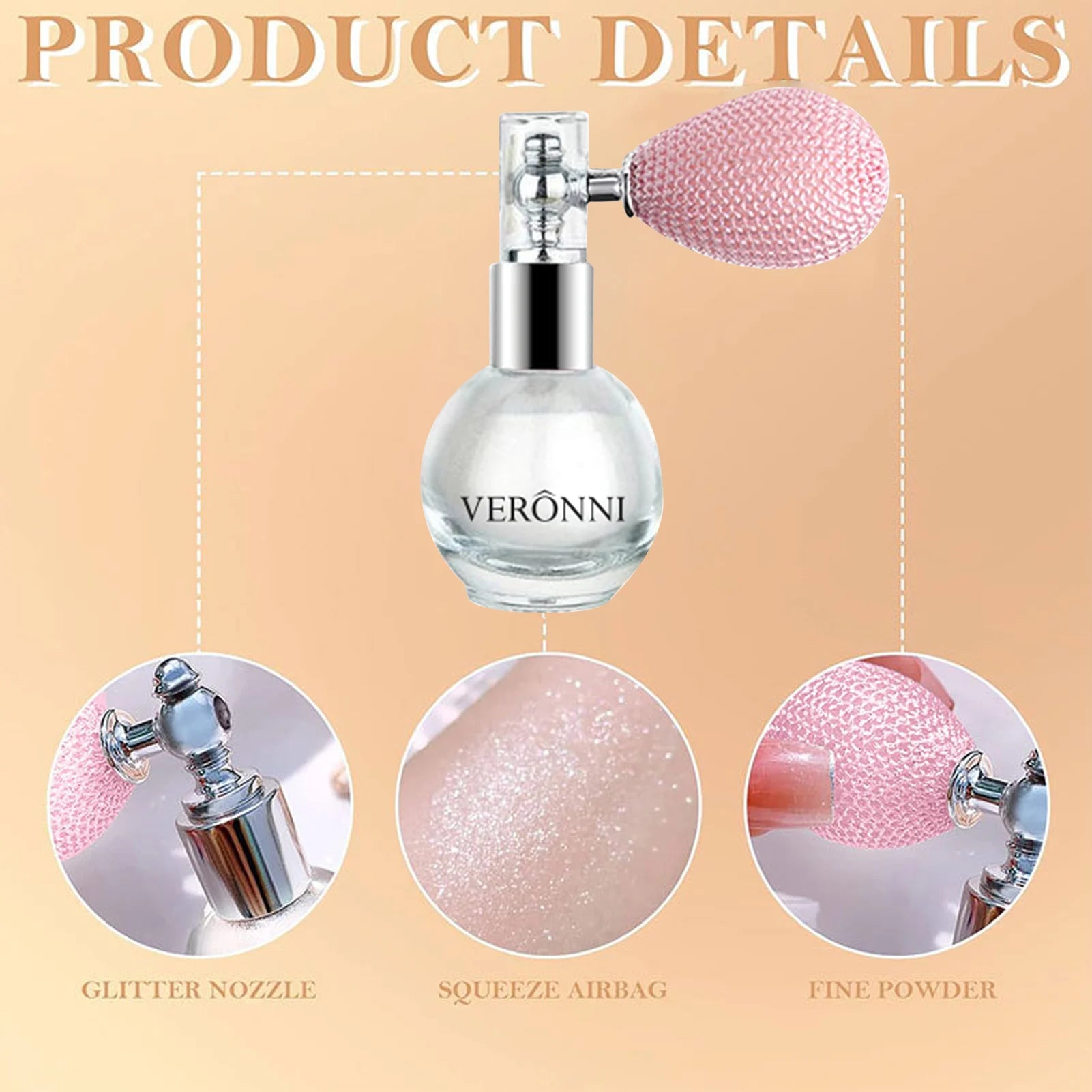 Glitter High Gloss Spray Shiny Glitter Spray for Hair and Face Universal Body Makeup Compatible for All Types of Skins and Tones Qme