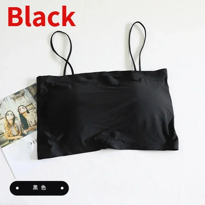 Comfortable Waist Beauty Back Wrap Chest Tube Top Girl No Steel Ring Camisole Bra Underwear New Female Simple Beauty Back Qme Black One Size