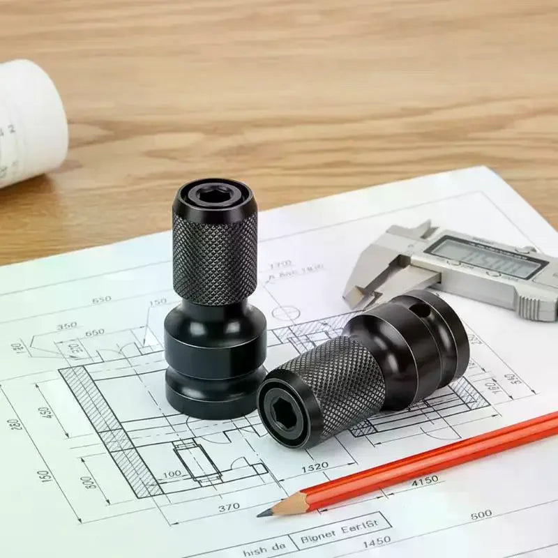 1/2PCS Impact Wrench To Drill Adapter 1/2 To 1/4 Hex Converter Socket Extension Bit Holder For Electric Wrench And Power Tools Qme