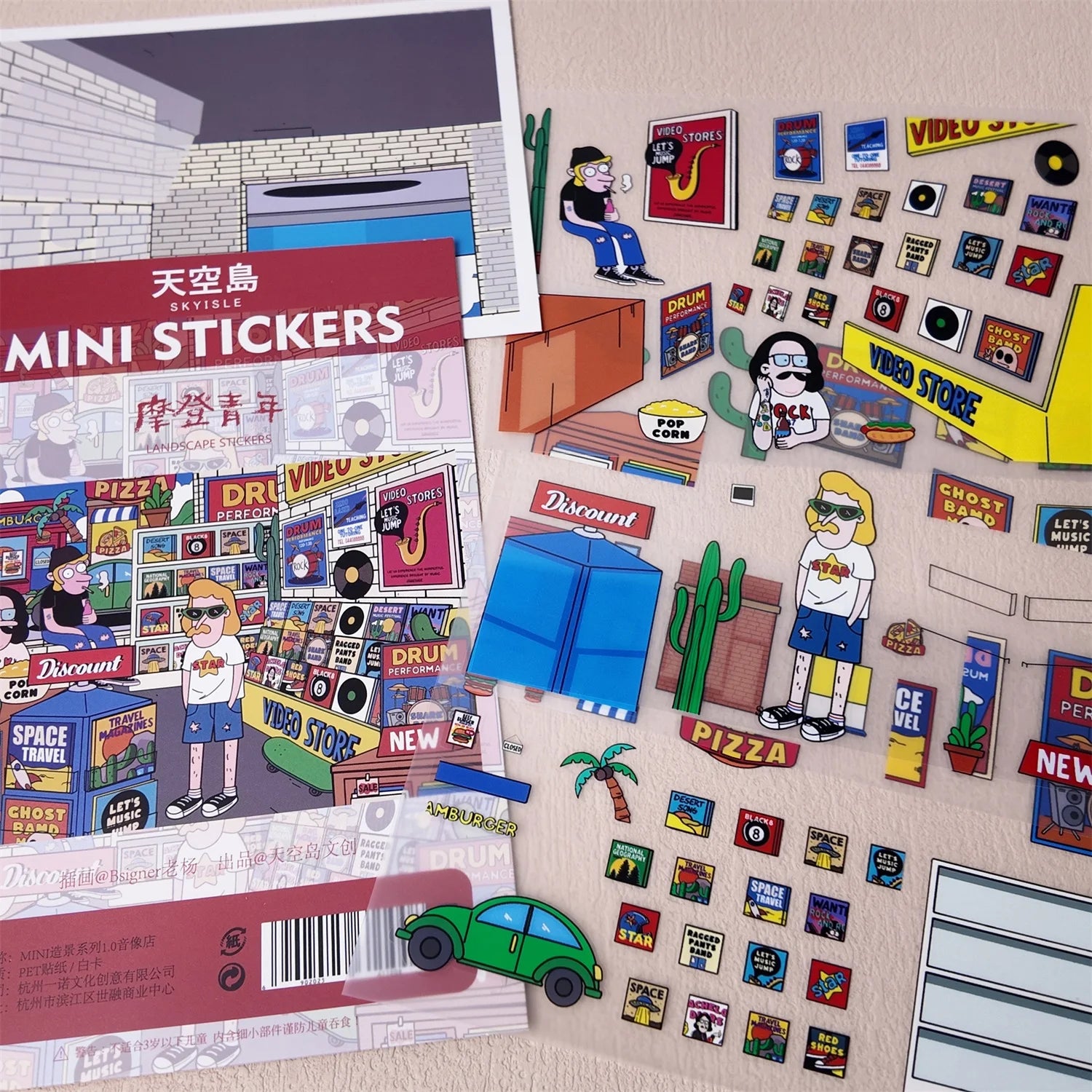 2.8D Landscape Sticker Cartoon Cabin Scene DIY Sticker Stacking Pasting Festival Birthday Gift for Kid Child Qme A