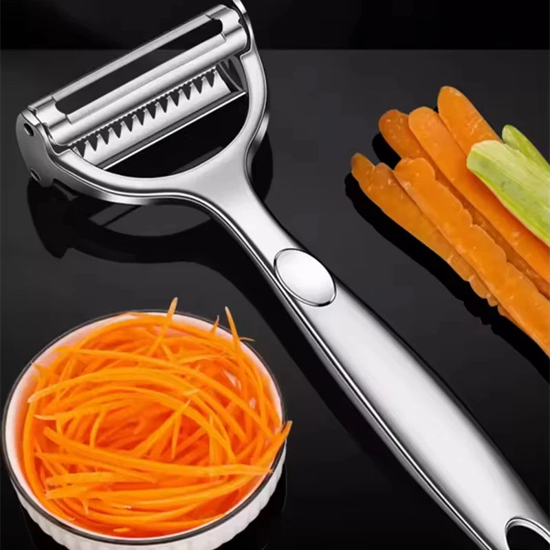 2in1 Stainless Steel Vegetable Peeler Potato Peeler Multi-function Carrot Grater Fruit Tools Kitchen Accessories Cuisine Pelador Qme
