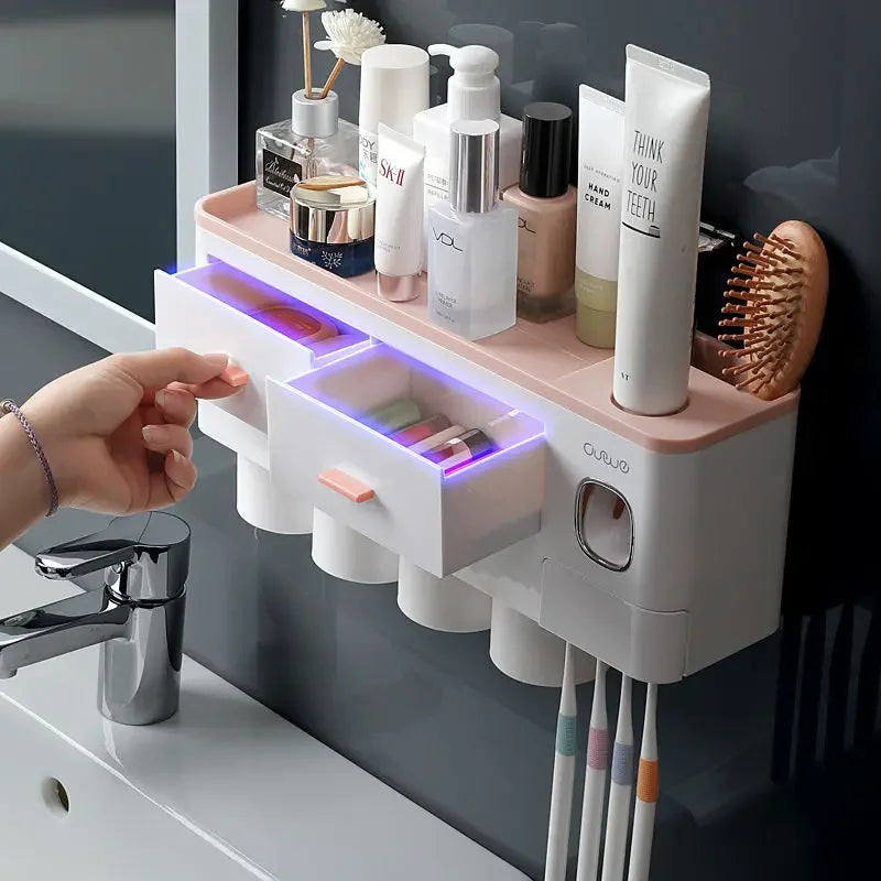 Bathroom Accessories Magnetic Adsorption Toothbrush Holder Automatic Qme