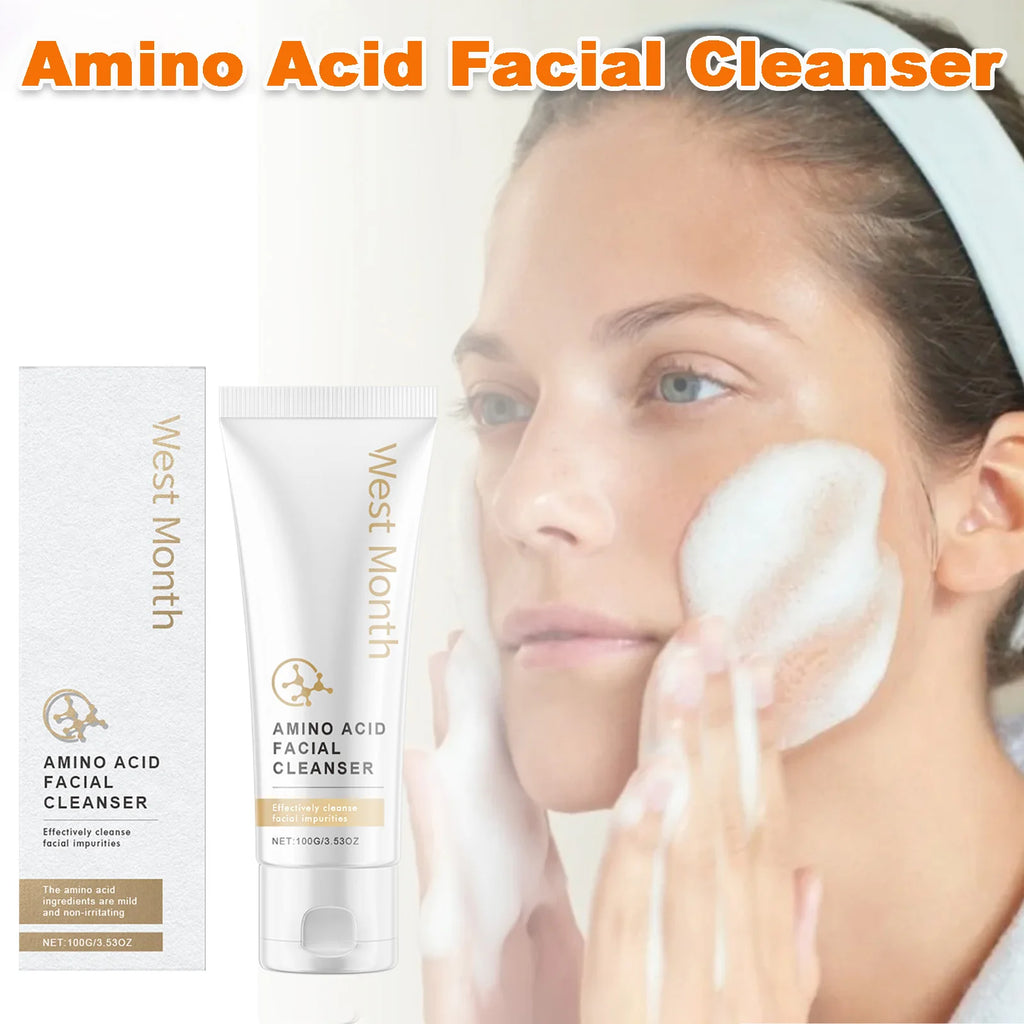 Amino Acid Facial Cleanser Purify Pores Cleansing Reduce Blackhead Oil Control Brightening Softens Skin Moisturizing Face Wash Qme