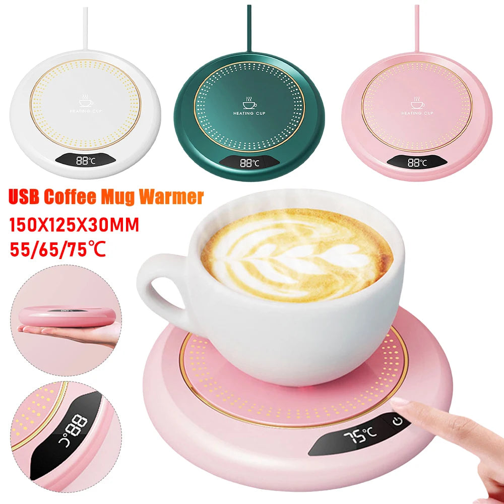 Coffee Mug Warmer for Desk Coffee Cup Warmer 3 Temp Settings Candle Warmer Plate Electric Beverage Warmers for All Cups and Mugs Qme