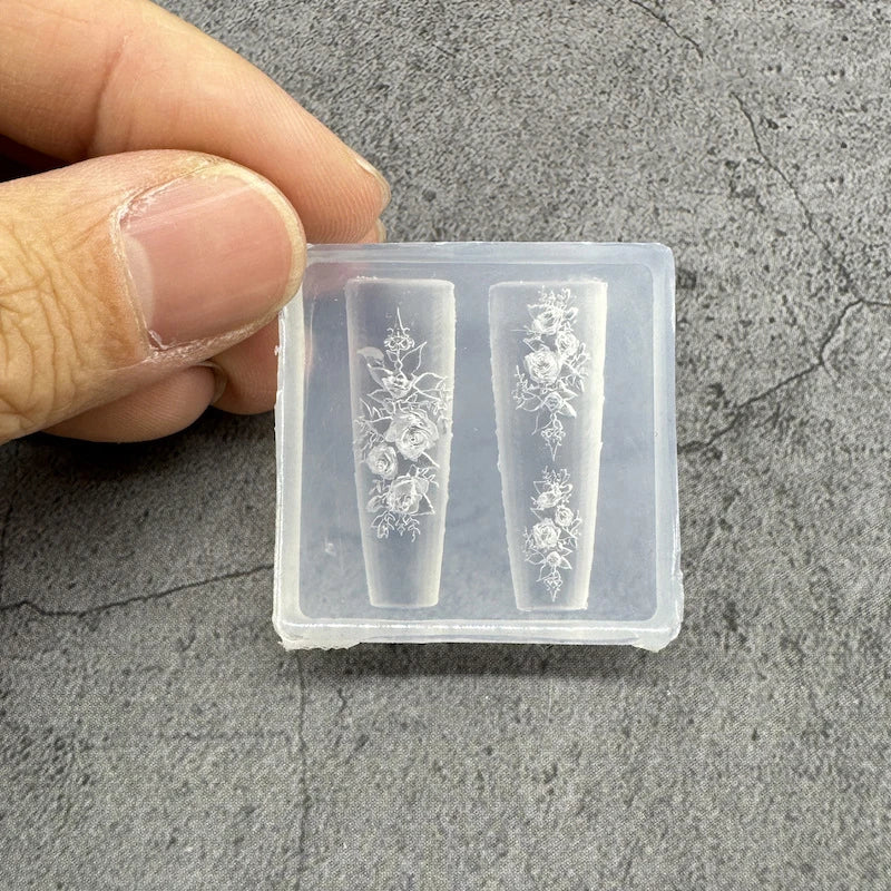3D Silicone Transparent Nail Mold Lotus Leaves Nails Carving Mold Template DIY Nail Art Decoration Manicure Design Tools Qme style 7