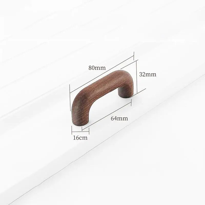 Natural Wood Color Cabinet Doors Solid Wood Handles Beech & Black Walnut Drawer Wooden Door Handles For Kitchen Bathroom Qme A1