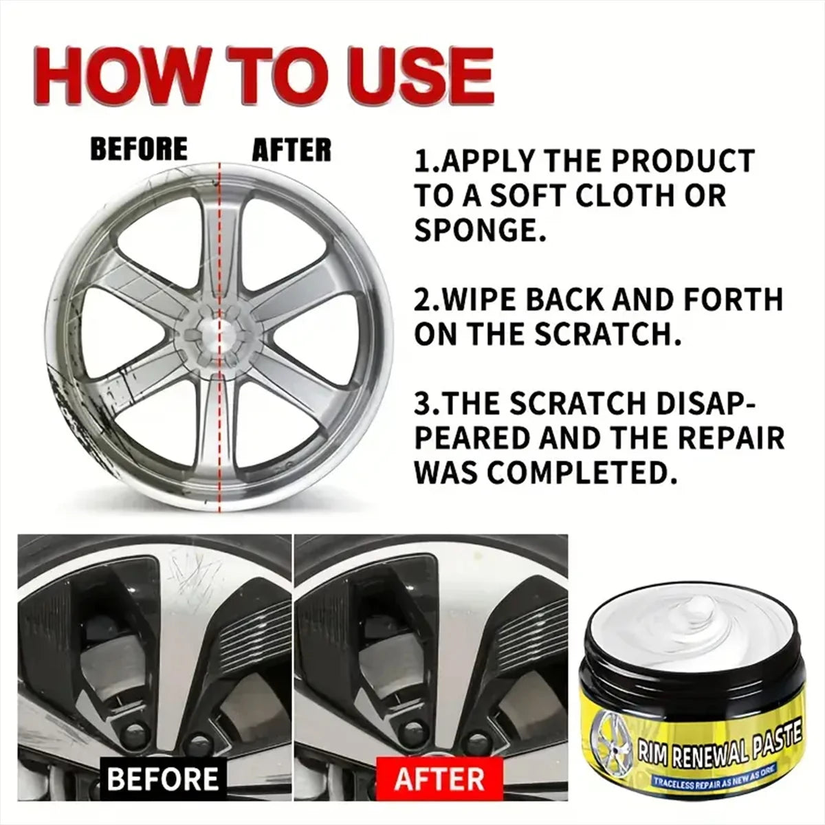 30g Strap Scratch Repair Wax-Car Vortex Removal Scratch Repair Polishing Polishing Paste scratch repair paste Polishing Wax Kit Qme