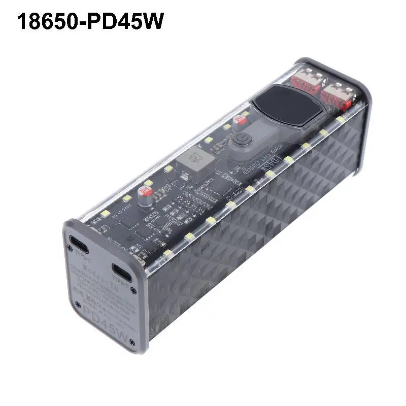 PD 45W Power Bank Case 8 Slot 18650 Battery Storage DIY Speed Qme A1
