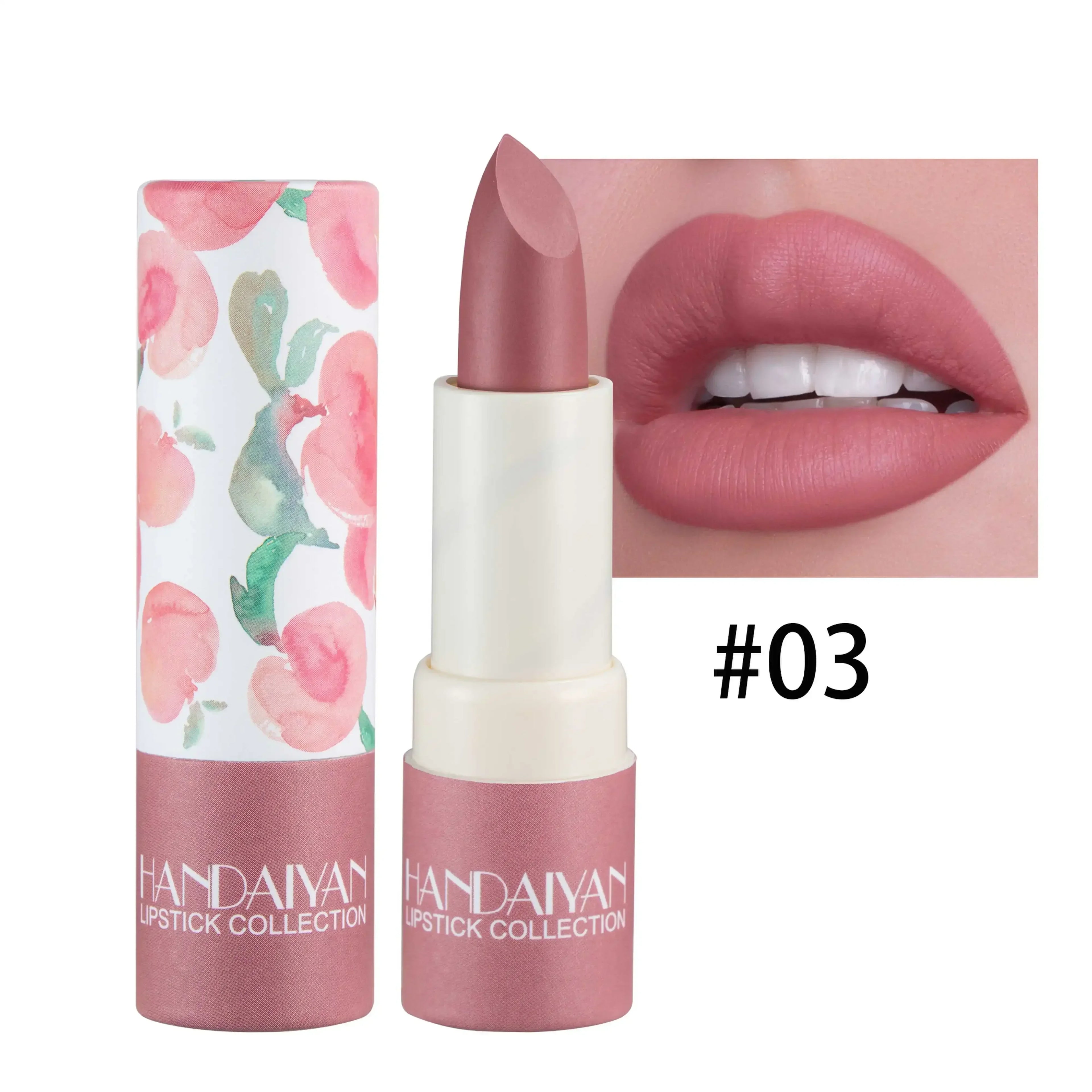 8 Colors Matte Velvet Texture and Is Not Easy to Fade. Naked Color Lipstick, Matte Paper Tube Lipstick Christmas gift Qme 03