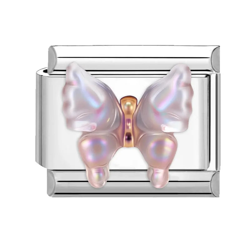 Fashion Colorful Y2K Heart Blue Purple Butterfly Italian Link Fit