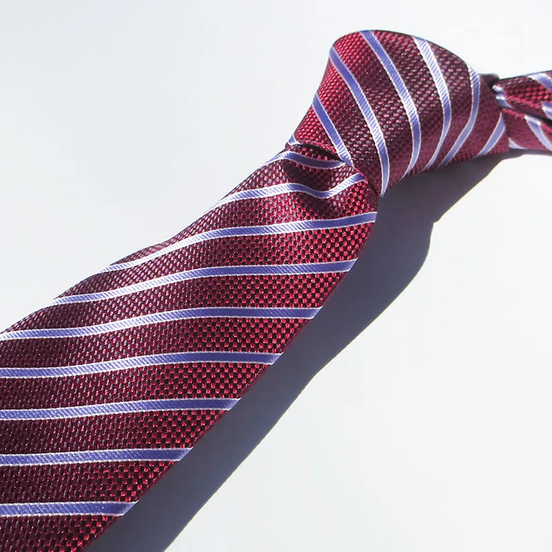 Floral Burgundy Tie Men Silk Wedding Dark Bordeaux Wine Red Stripe Qme stx-2