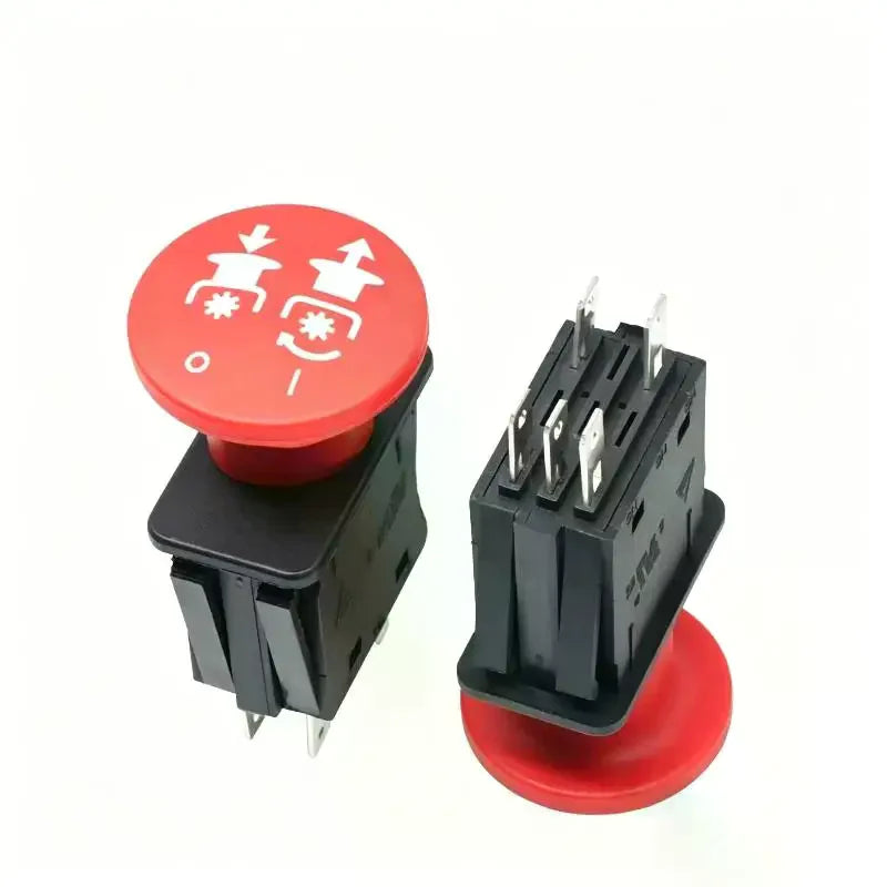 Red PTO Push Switch Durable Heat Resistant Shell 10A 14VDC Rating For Lawn Mowers Tractors Farm Equipment Qme