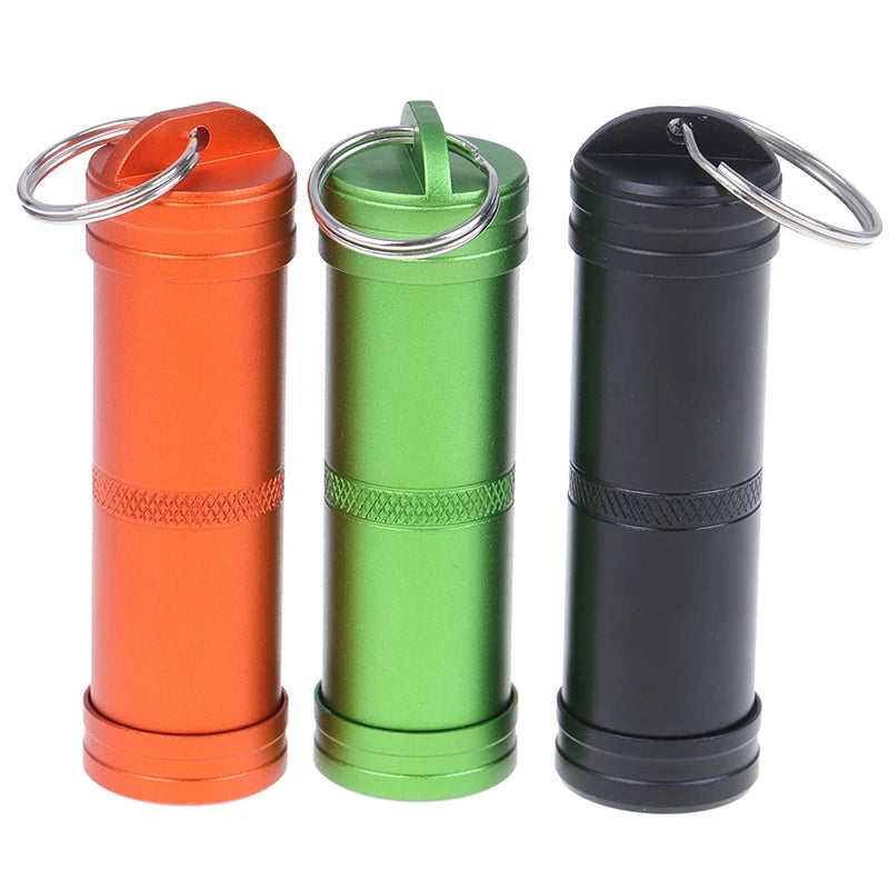 Outdoor EDC Survival Pill Box Tank Case Mini Waterproof Capsule Seal Qme