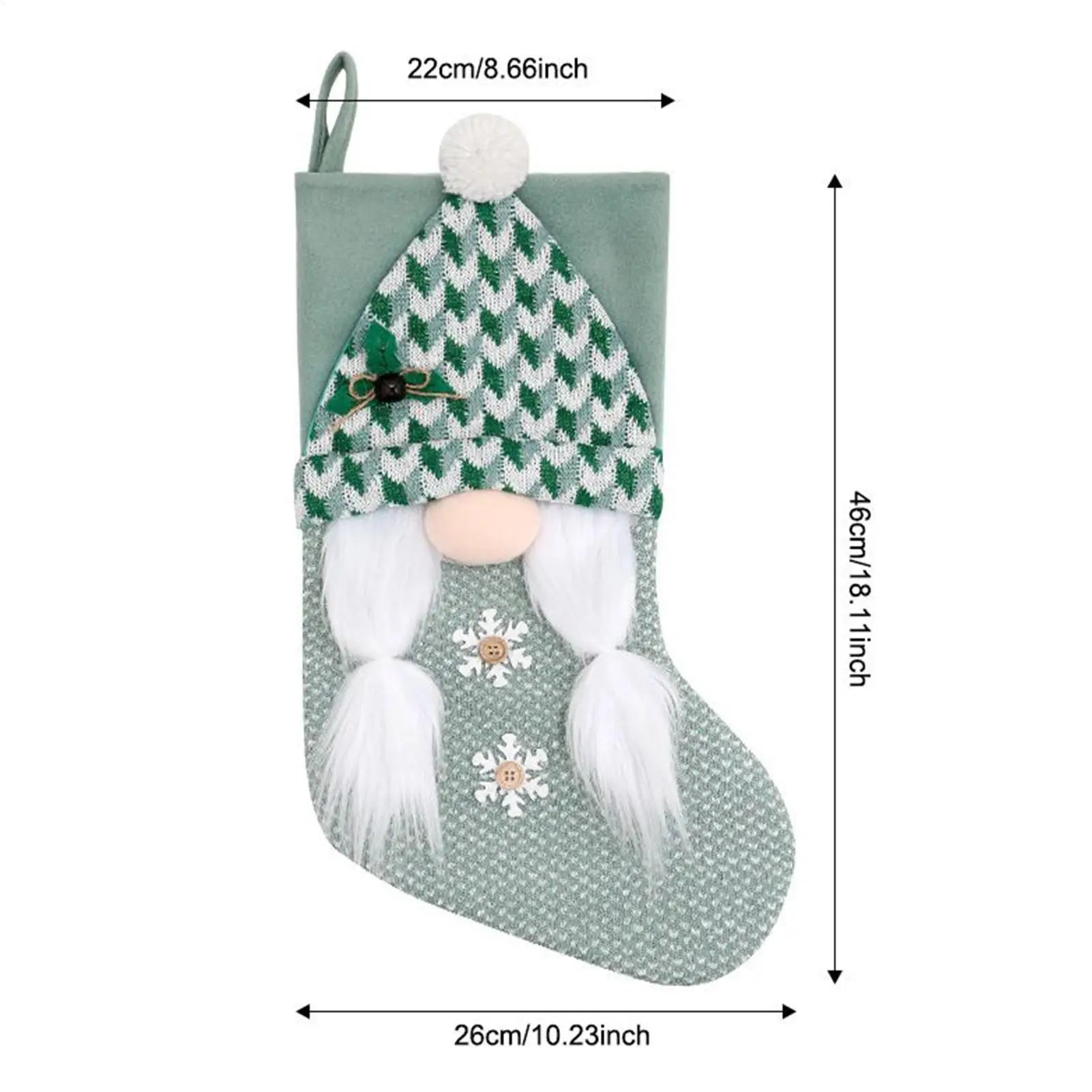 Large Christmas Stockings Hangable Green Decoration Fireplace Party Qme