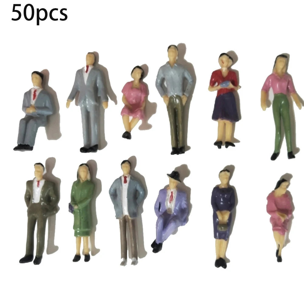 50pcs Model People Figures 1:32 Scale Plastic People Figures Model Building Passengers DIY Character Mixed Color Pose Kids Toys Qme