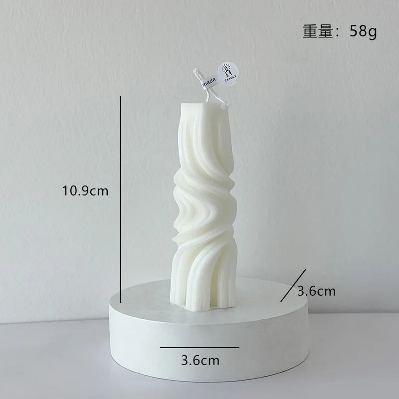 Nordic Minimalist White Scented Candle Atmosphere Home Decor Wedding Arrangement Cylinder Geometric Shape Fragrance Candle Qme J-1180