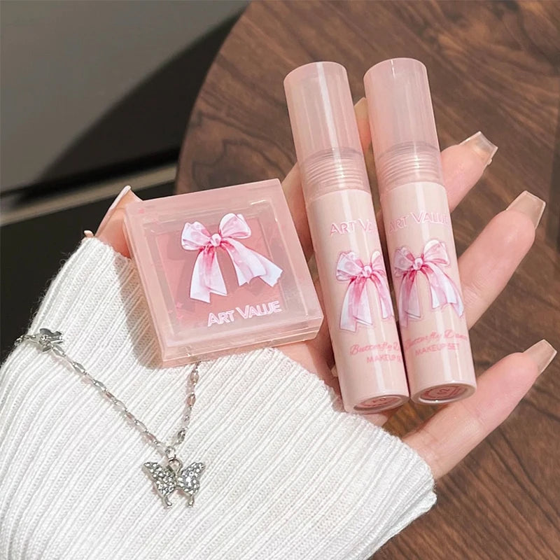 Art Value Butterfly Dance Box Four Lip Glaze Blush Necklace Mud Qme
