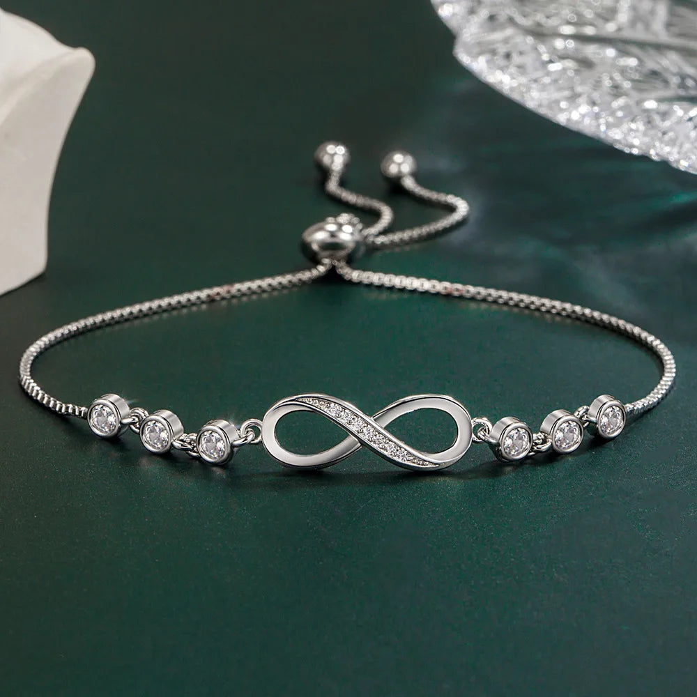 Custom 925 Sterling Silver Crystal Bracelets for Women Fashion Y2K Jewelry Charm Wedding Engagement Party Christmas Gifts Qme