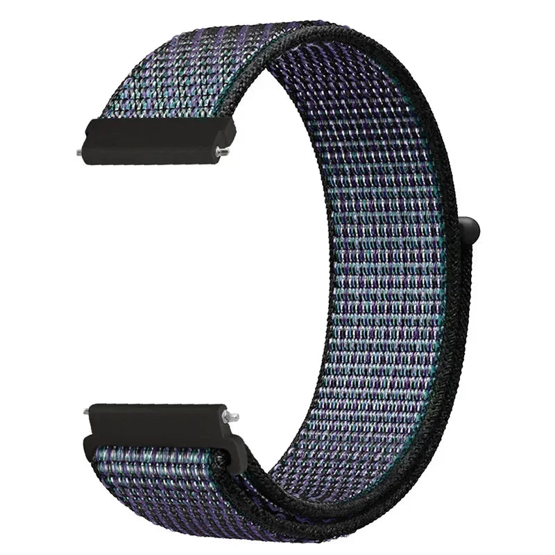 Nylon Loop For Garmin Forerunner 965 255 265 745 Bracelet For Garmin Vivoactive 4/Venu 2 3/Active/Fenix Chronos 22mm 20mm Strap Qme Grape purple 20mm Width