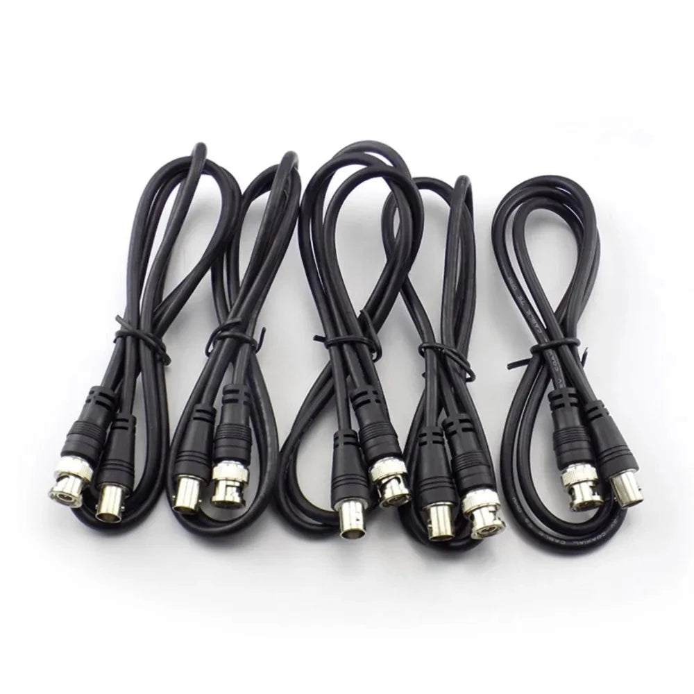 5PCS BNC Female To Male Adapter Cable For CCTV Camera BNC Connector Extension Coaxial Line Camera Accessories 1M D5 Qme