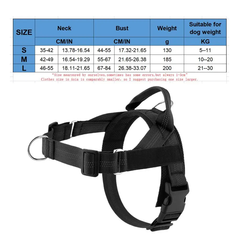 No Pull Dog Harness Breathable Mesh Adjustable Anti-choke Escape Qme Black S China Mainland