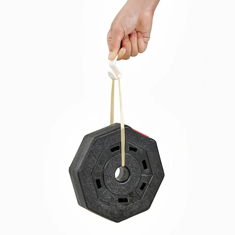 10 hangers connected to plastic hooks Qme