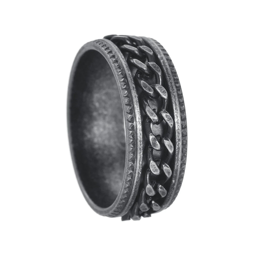 Vintage Viking Rune Rings For Men Women Retro Viking Stainless Steel Rotatable Fidget Anxiety Spinner Ring Retro Amulet Jewelry Qme