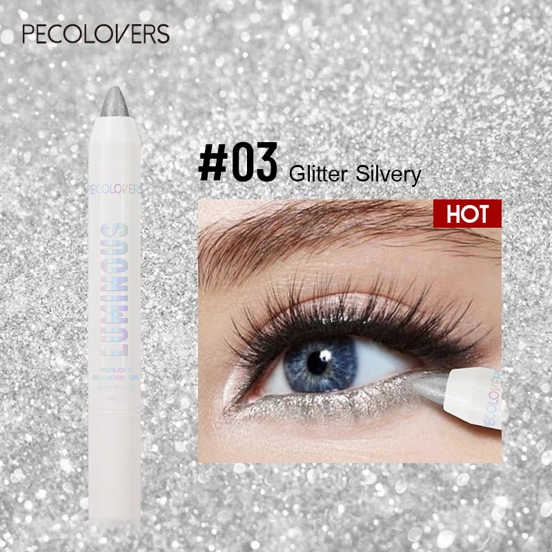 Long-lasting Brightening Highlighter Sparkling Eye Corner Lying Silk Qme 03