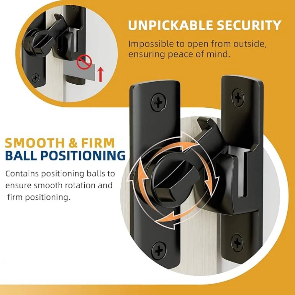 Non Perforated 90 Degree Barn Door Lock Sliding Door Lock Pin Buckle Kids Safety Alloy Locks Bolt Hooks Sliding Gate Buckles Qme