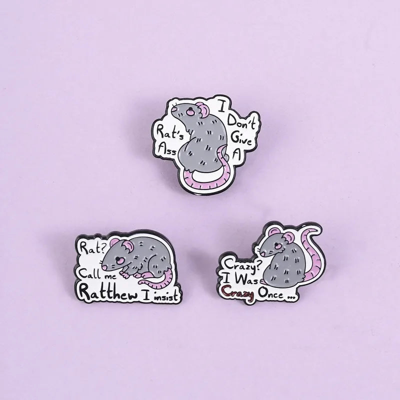 Cute Cartoon Little Mouse Enamel Pin Lovely Pet Rodent Metal Brooch For Hat Clothing Decor Collection Creative Holiday Gifts Qme