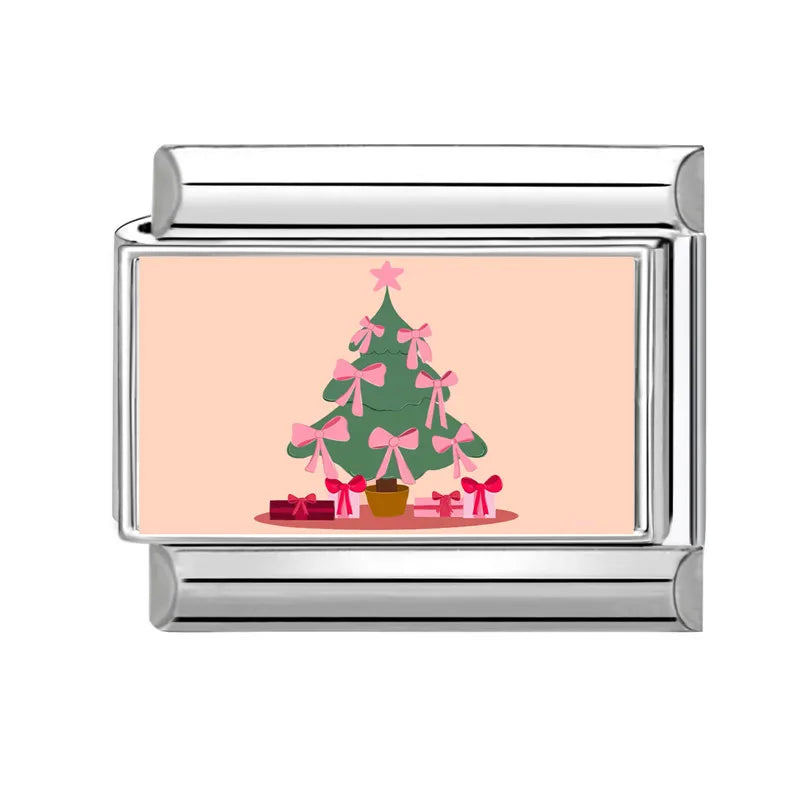 Fashion Christmas Charm Xmas Lights Trees Cane Candy Italian Links