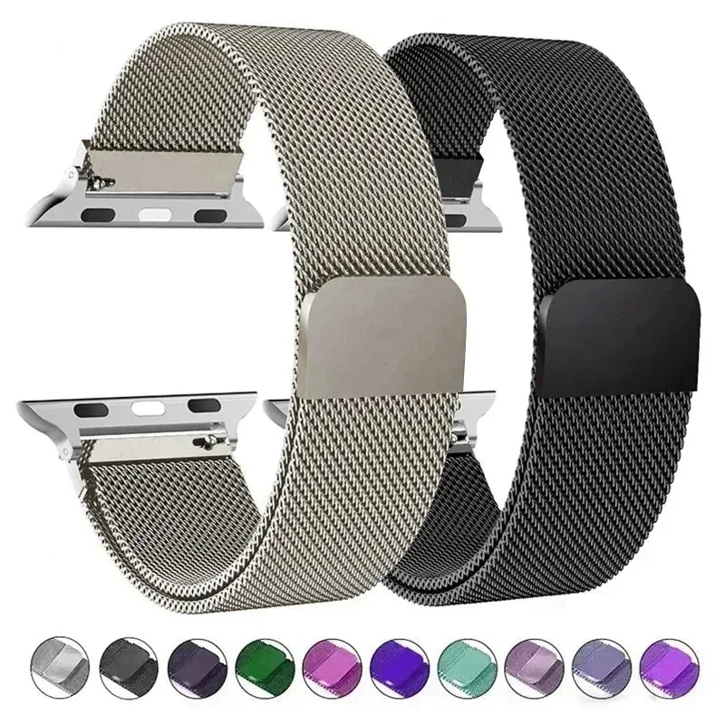 Milanese strap For apple Watch bands 44mm 40mm 45mm 49mm 41mm 38mm 42 44 mm Bracelet iwatch Series 9 3 6 5 SE 7 8 Ultra 2 strap Qme