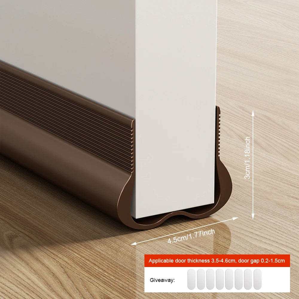 1-4pcs Door Bottom Sealing Strip PVC Soundproofing Wind and Dust Proof Weather Stripping Easy Installation Removable Strip Qme Brown 2pcs