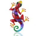Metal Gecko Yard Garden Decoration for Outdoor Statues Home-garden Wall Decor Miniature Accessories Sculpture Lizard Ornaments Qme red