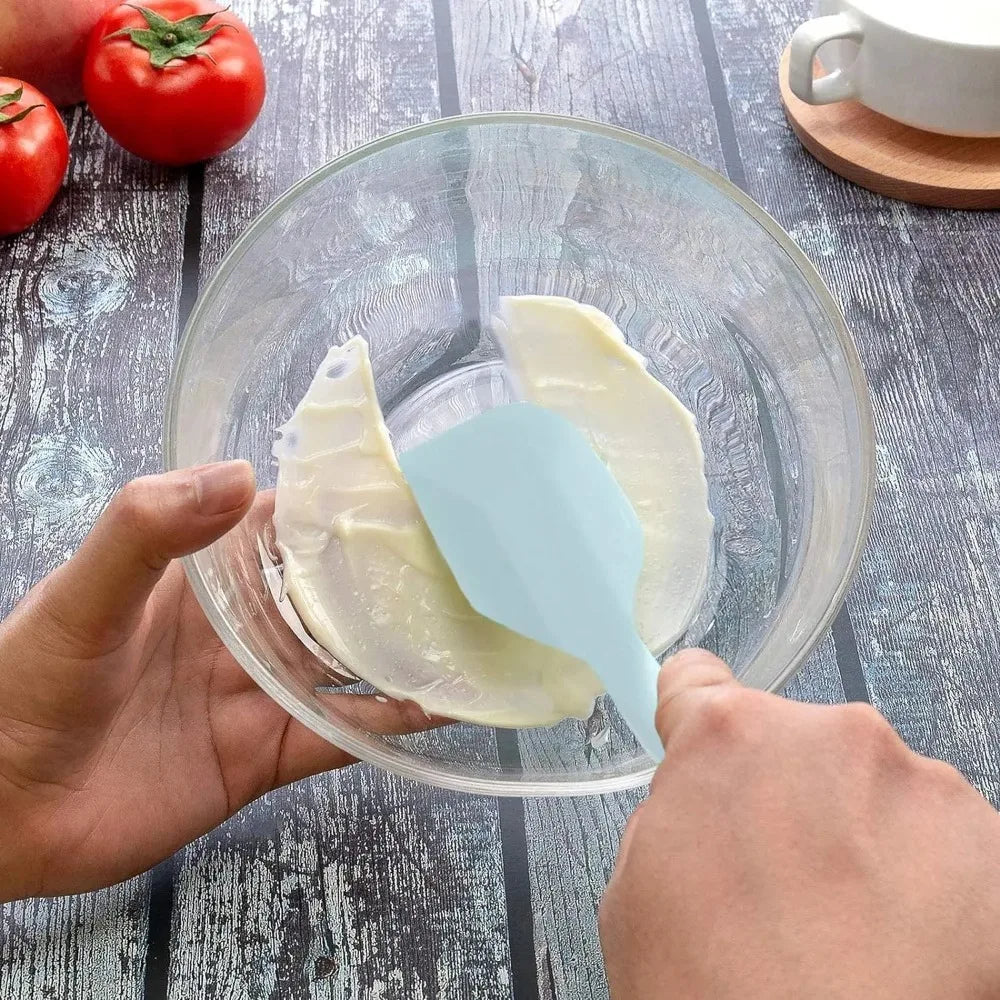 6 Silicone Spatula Food Grade Non Stick Heat Resistant Spatulas Qme