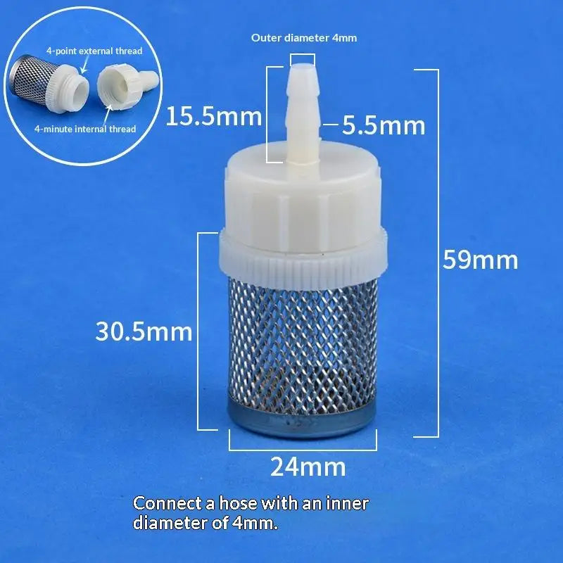 Stainless Steel Filter Fish Tank Aquarium Garden DIY Accessories 1 Qme 4mm Filter 1pcs