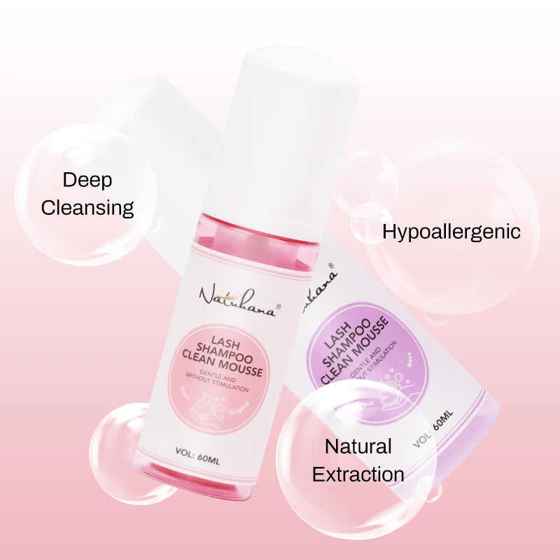 NATUHANA Gentle Lash Cleansing Mousse No Irritation Eyelash Shampoo Qme
