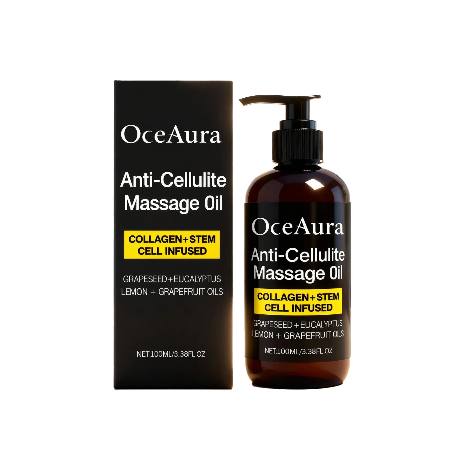 Oceaura Anti-Cellulite Massage Oil Firming Body Lift Tightening Deep Hydrating Smoothing Dry Skin Relaxing Shaping Essential Oil Qme 100ml